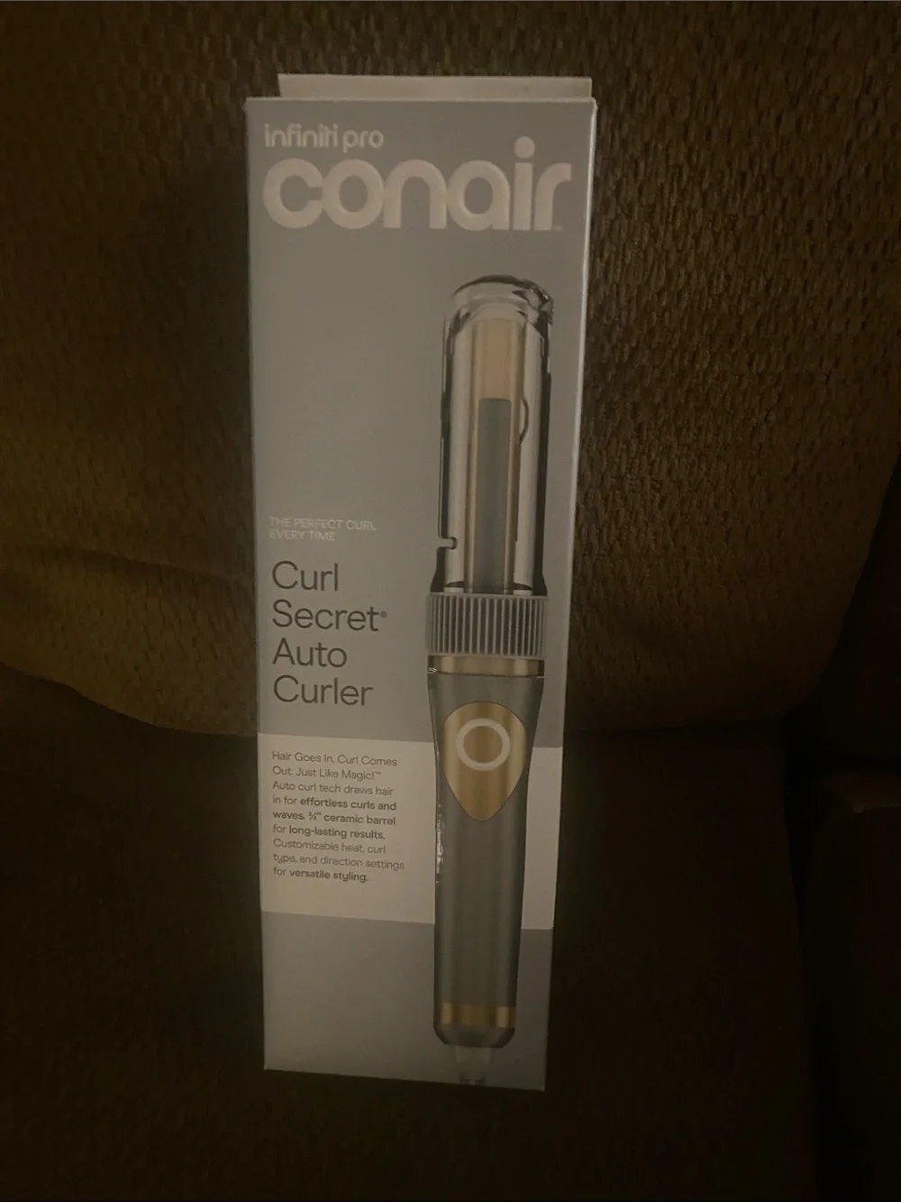 NIB Conair Curl Secret Auto Curler - Gray & Gold